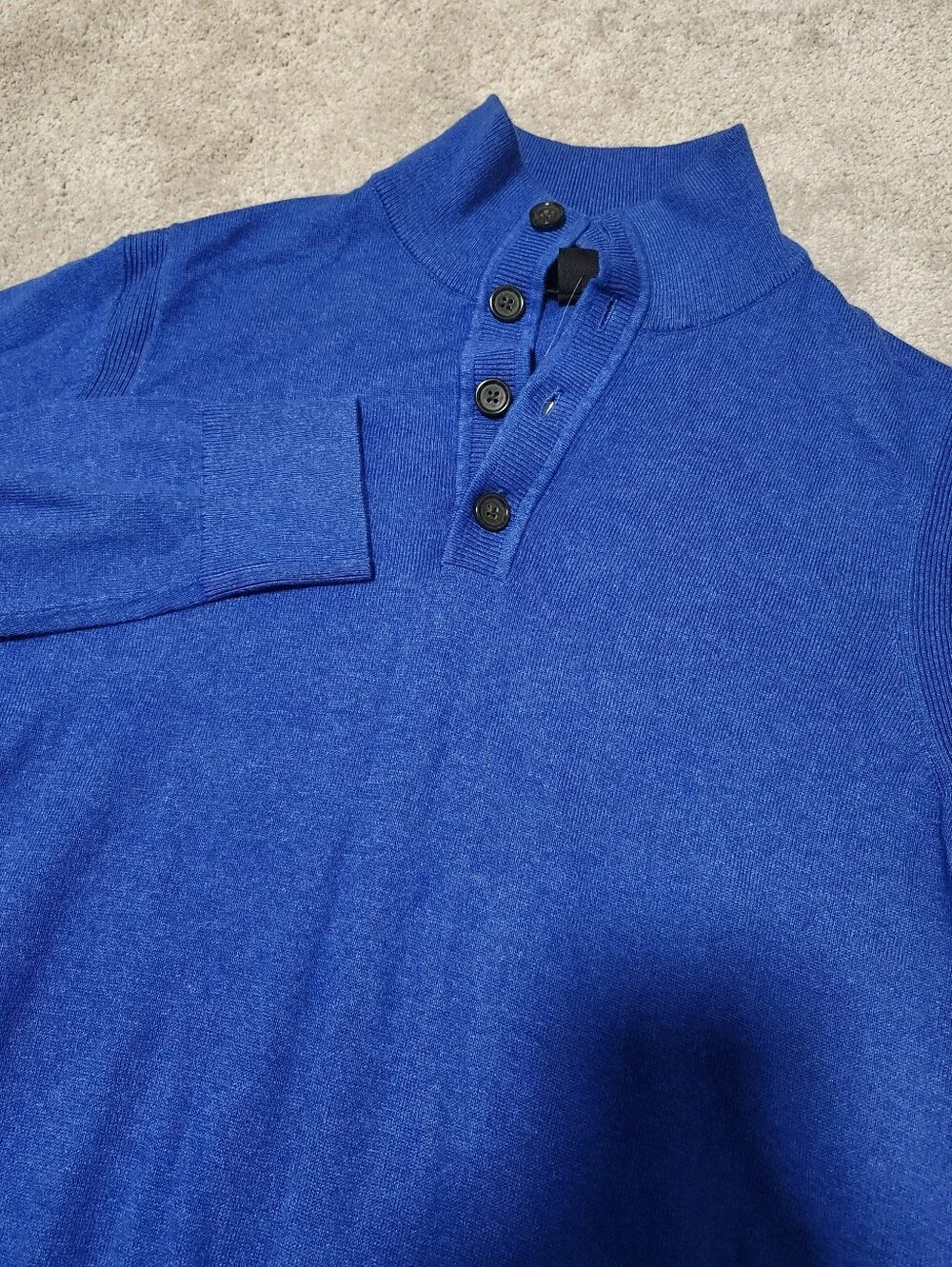 Banana Republic Mens Henley Cotton-Cashmere Pullover Sweater Size M Mock Neck